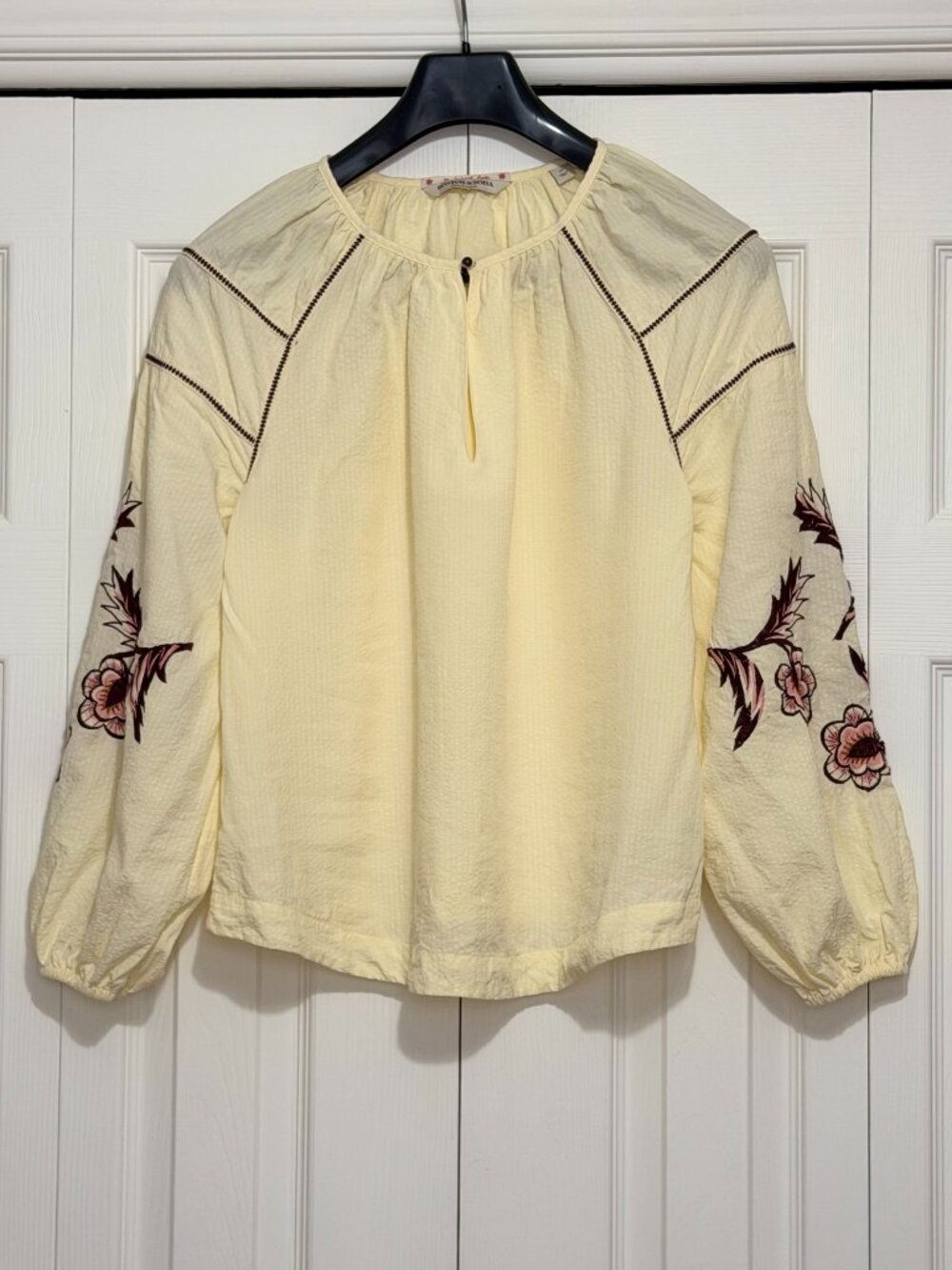 Scotch & Soda "Noric Tales" Embroidered Blouse – Cream Boho-Folk Top